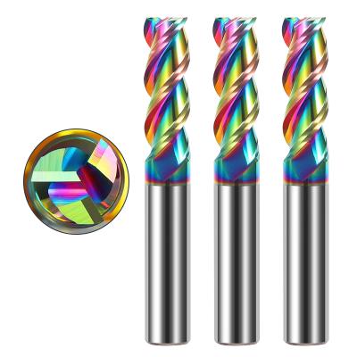 Hot Sales High Precision 3-Flute DLC Coated Carbide Roughing End Mills Milling Aluminum Alloy Copper Alloy Graphite-HRC 55 OEM