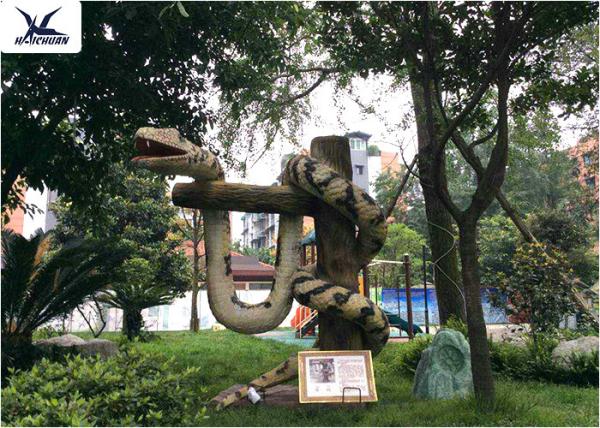 Animal Park Lifelike Animatronic Animals Customized Snake Sculpture For Decoration