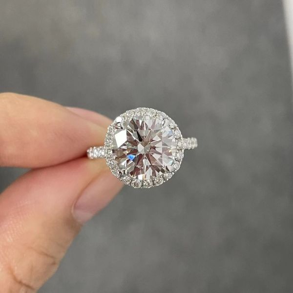 18K настоящее золото DEF VS лабораторно выращенный бриллиантовый кольцо