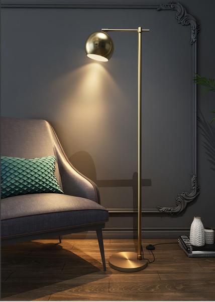 direct factory antique brass LED floor lamp eye protection work light office standing lamp hotel guest room light luxury