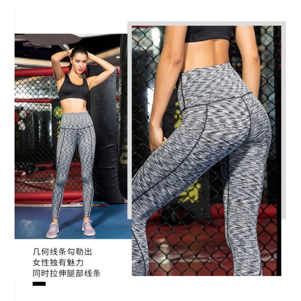 Женские высокие талии спортивные leggings настройки йога брюки с телефонным карманом