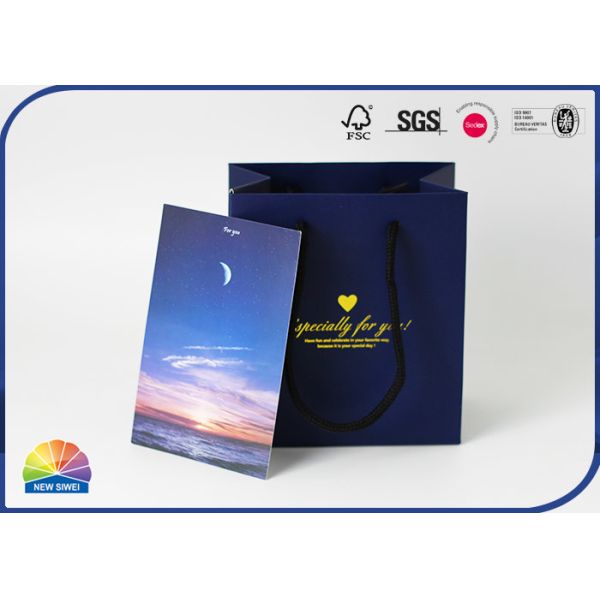 注文の金ぱく押しの結婚式の挨拶状が付いているペーパー ギフト袋