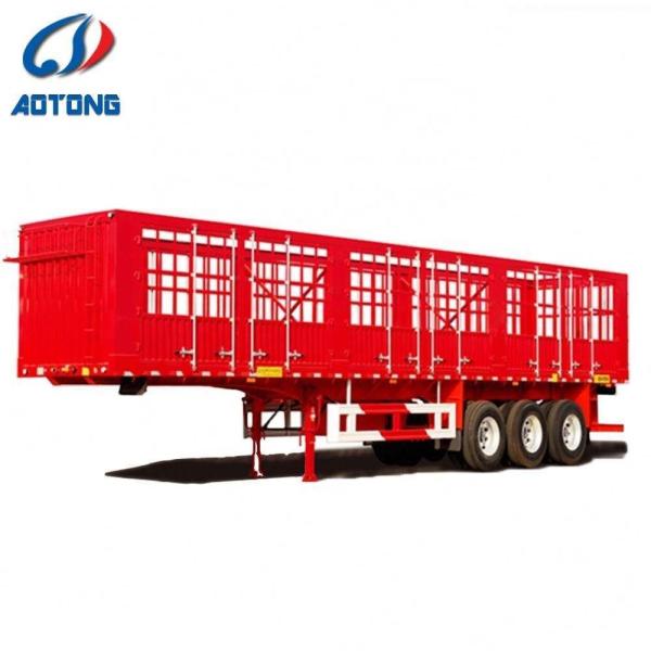 Carga útil máxima 50000KG 3 eixos Bar Bar Fence Cargo Semi-reboque para transporte de gado