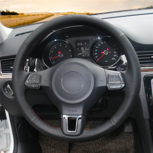 VW Golf 4 5 6 7 8 Plus Polo Bora Sharan Atlas Jetta Tiguan Caddy EOS Arteon Leather Steering Wheel Cover