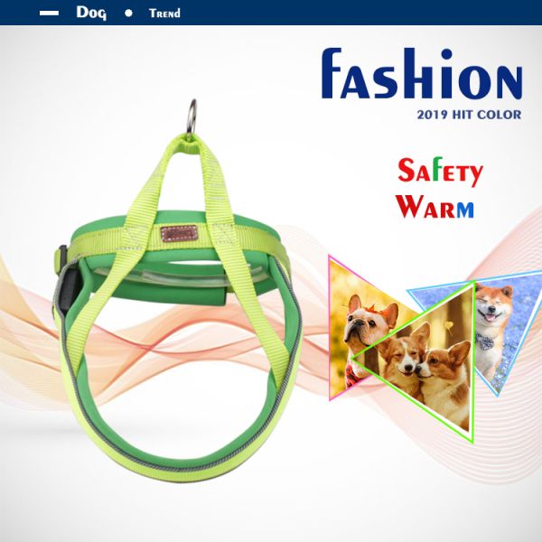 Nylon Adjustable Light Up Led Dog Harness Rechargeable Soft Outdoor Flashing