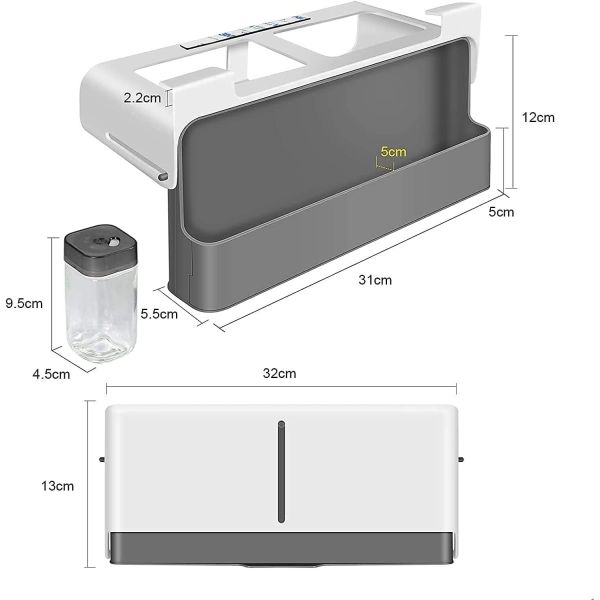 Пластиковая приправляя стена шкафа специи собственной личности бутылки слипчивая установила висеть 5cm x 5cm x 12cm