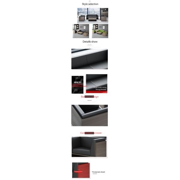 Секционная современная офисная роскошная мебель 1 2 3 места Деревянный дизайн коровая кожа набор