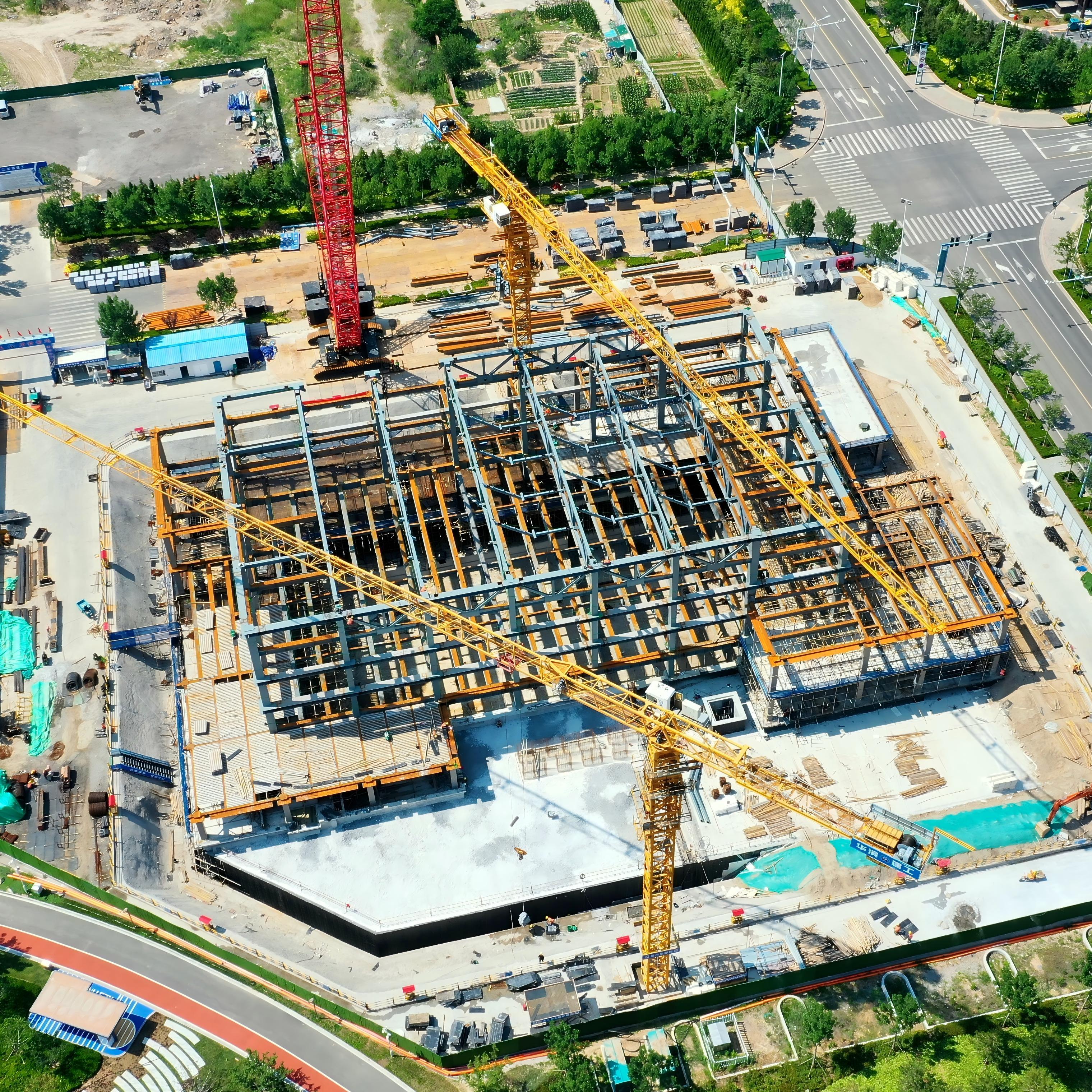 Public Steel Frame Building Thermal Insulation With Exhibition Center