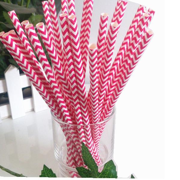 Hot sale colorful drinking paper straws for Holiday Party ,Red Strip Designs Straws