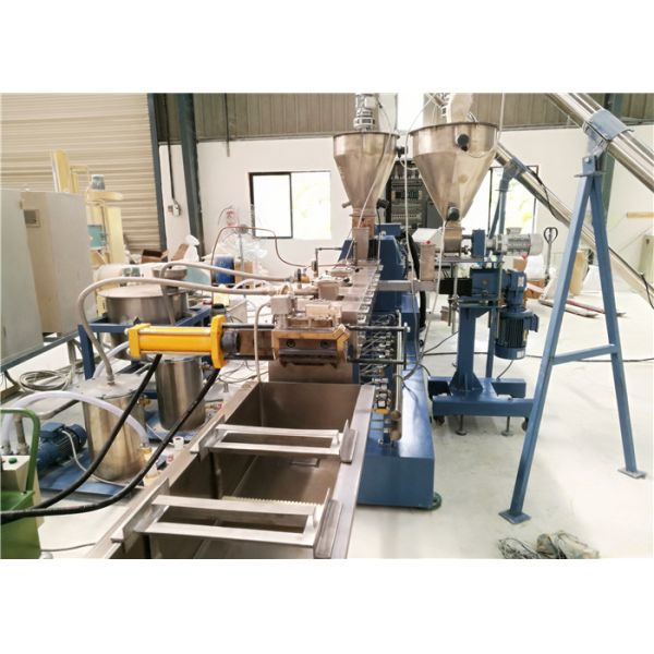 Low Noise Twin Screw Compounding Extruder , PP / PE Plastic Extrusion Machine