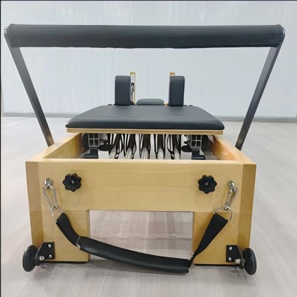 Commercial Grade Beech Wood Pilates Reformer U+PL020B with Adjustable Resistance System