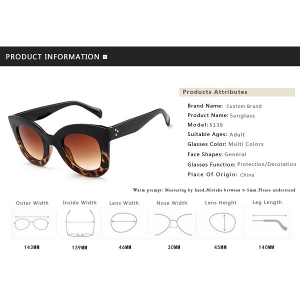 Butterfly Frame Sunglasses Fashionable Unisex Square Solaires