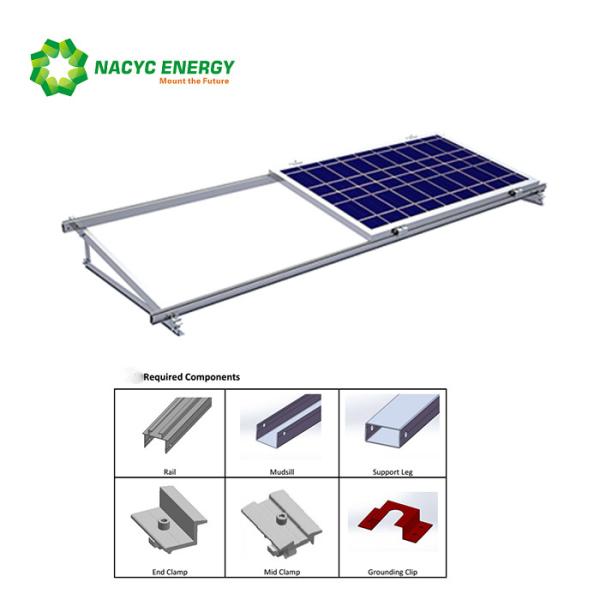 Suportes solares de alumínio de pouco peso da fixação do painel solar dos suporte do telhado liso