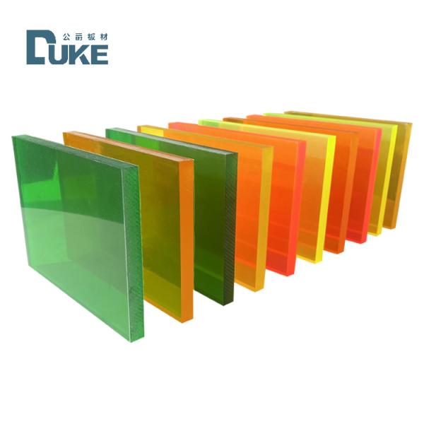 Panneau acrylique PMMA fluorescent coulé pour panneau de décoration de panneaux publicitaires LED personnalisés