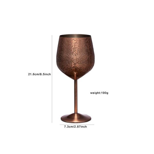 18 Ounce 18/8 Stainless Steel Red  White Stemless Wine Glasses