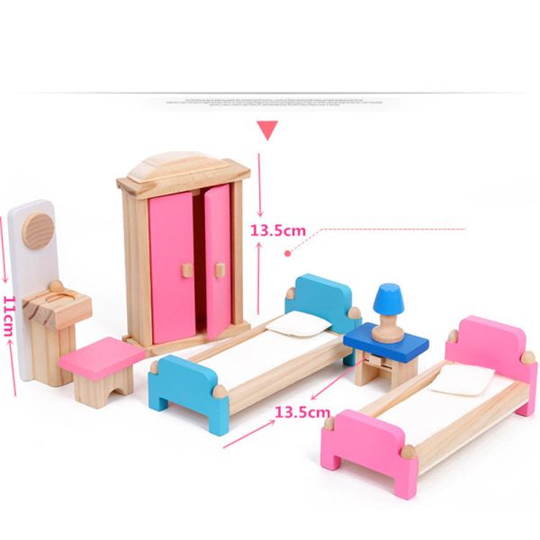 Аксессуары кукольного домика Diy классической 26CM деревянной мебели дома кукол миниатюрные