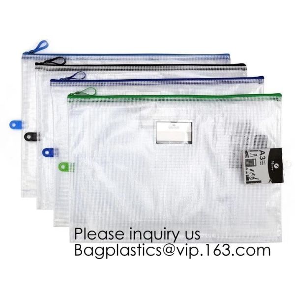 Office Stationery Plastic Pp File Bag A4 Document Pouch B6 Zipper Wholesale File Folder Bag School Stationery Supplies,