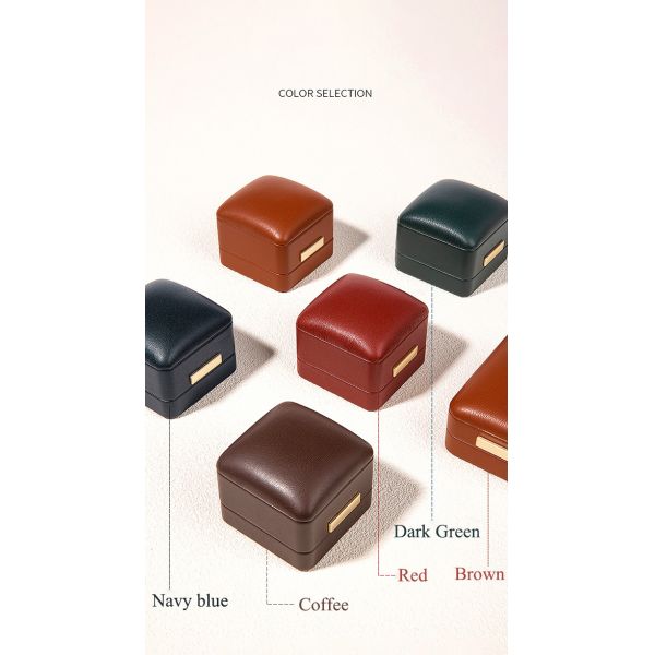 Boîte d'emballage à boucle carrée en PU pour bijoux