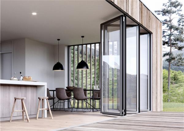 Clear Glass Commercial Aluminium Doors Horizontal Sliding Opening Direction