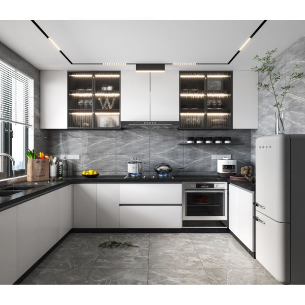 MDF Door Custom Kitchen Furniture Cabinets White Kitchen Storage Pantry Cabinet