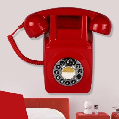 Telefone amarrado retro do estilo europeu amarrado de creme do telefone da linha terrestre da cor