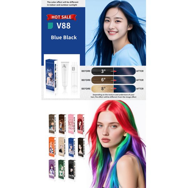 Kit de teinture capillaire semi-permanente aux herbes pour la maison, sans ammoniaque, 200ml, pour barbes