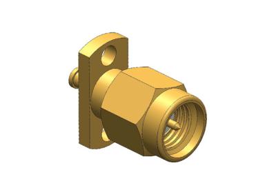 Conector co-axial reto masculino chapeado ouro da solda SMA do RF
