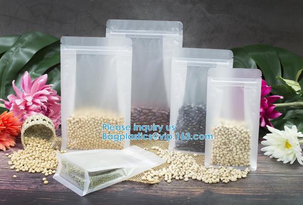 Zipper Lock Leakproof Reusable Storage Pouches For Zip Food Storage Lock Packaging With Tear Notches