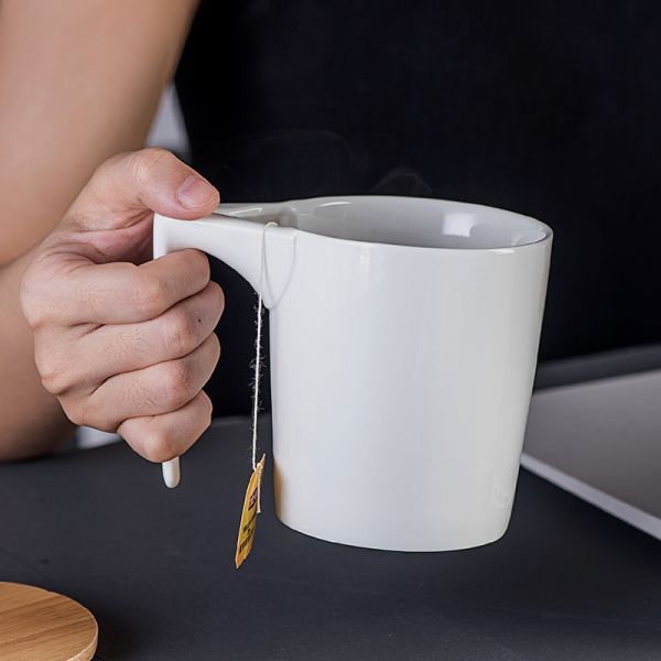 ODM Solid Rustic White Porcelain Coffee Mugs