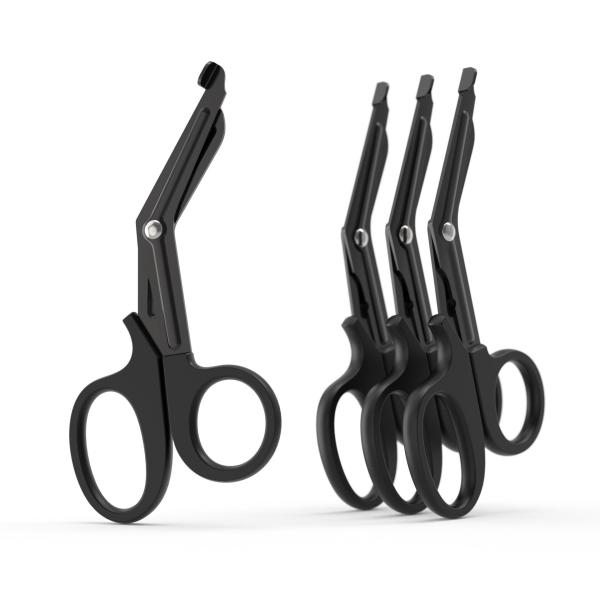 Black-coated stainless steel medical shear bandage scissor EMS first aid kit IFAK trauma shears