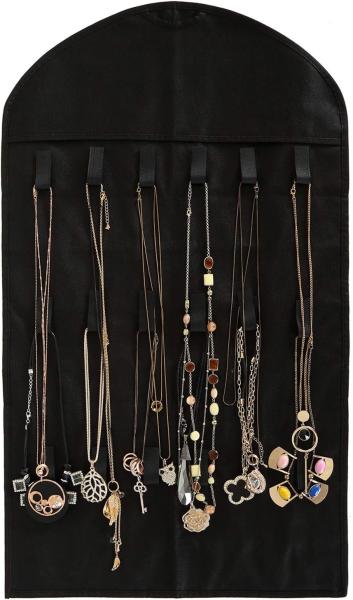 FORAINEAM 3 PACK HANGING JEWELRY ORGANIZER 32 POCKETS 18 HOOK AND LOOPS NECKLACE HOLDER EARRINGS BRACELET RING DISPLAY