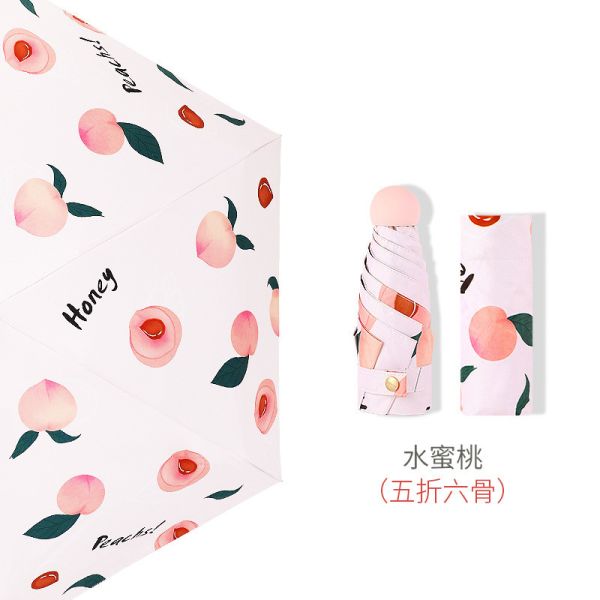 Капсула зонтика кармана УЛЬТРАФИОЛЕТОВЫЕ анти- 5 печатаний плода складывая ультра светлая мини