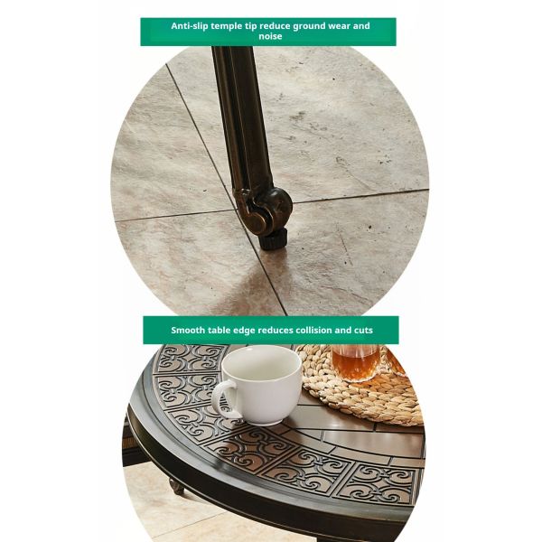 Balcony Dining Round Cast Aluminum Patio Table And Chairs Bistro Set