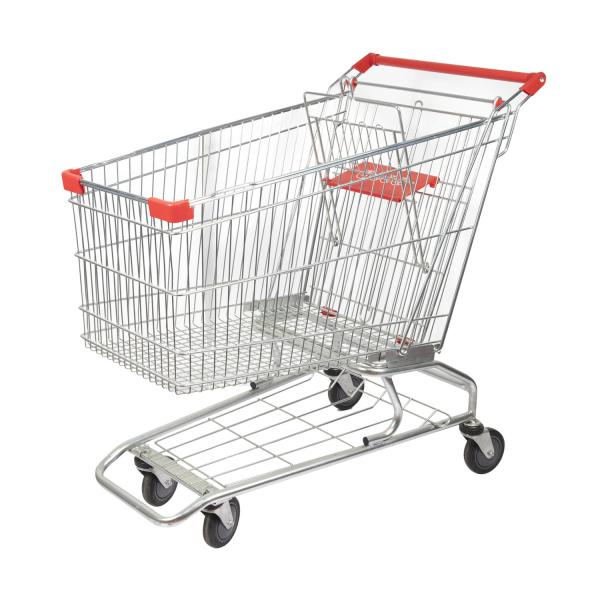 Carrinho de compras de tipo americano galvanizado do metal do trole 210L das compras na mercearia
