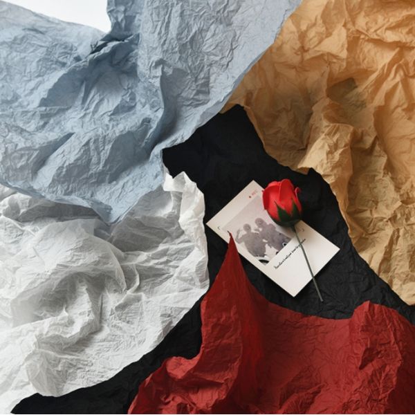 Venta al por mayor de ramos de flores, papel de envoltura de flores, papel laminado a mano, papel pliegado, papel arrugado, floristería, floristería, papel de forma, revestimiento interior y papel de embalaje