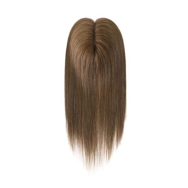 100% Remy Hair human Hair Brazilian 12 inch hair double lace in middle with wefts back for hair topper for women