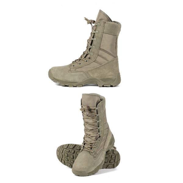 Botas de combate de goma antideslizante Materiales de tela de Oxford para el trabajo de seguridad en verde