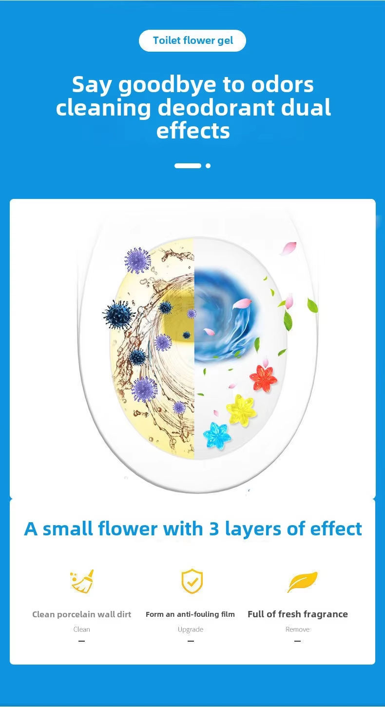 Fresh Scent Disposable Toilet Deodorizer Artifact Bathroom Descaling Cleaning Agent Flower Toilet Gel