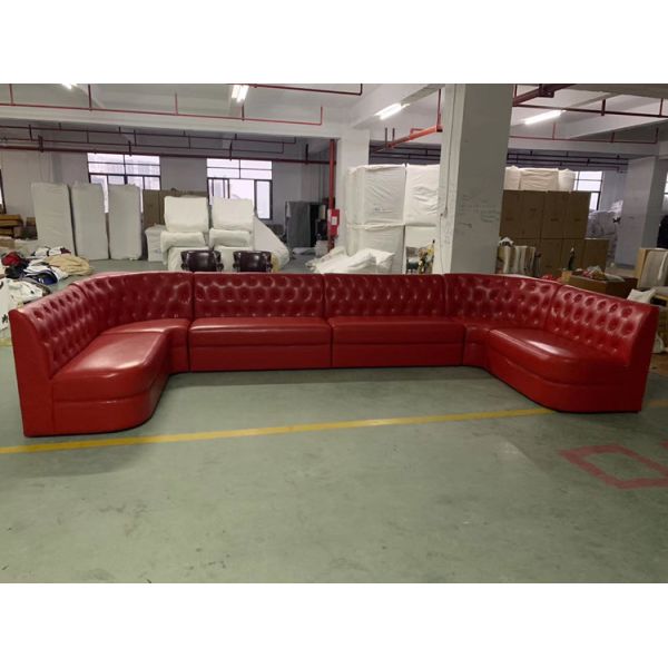 Custom Made Banquette Seating Furniture PU Restaurant Booth Seating Soft Sofa Bench
