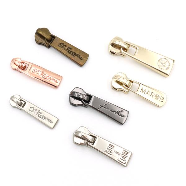 Custom Metal Zipper Pull Silver Gold Pink Gunmetal Zipper Pull For Jacket