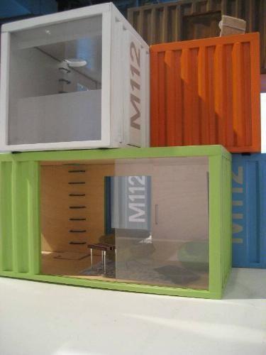 Recipiente modular moderno da casa - construção de aço galvanizada, painel de sanduíche
