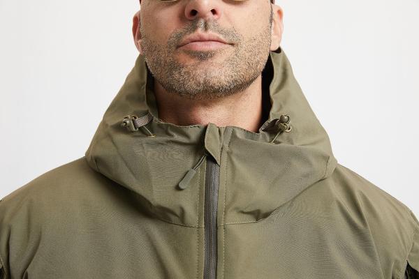Military Style Winter Coat Cotton Lined Zipper Closure Green