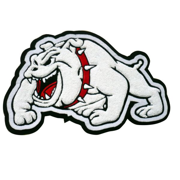 Custom Embroidered Patches With Dog Pattern Hot / Laser Cut Border For Clothing