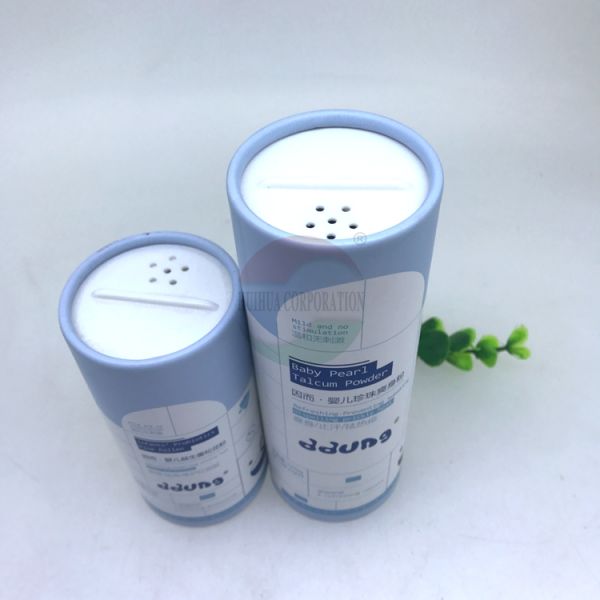 Baby Powder Paper Cans Packaging Tube With Shaker 100g 3.5oz Customized Logo