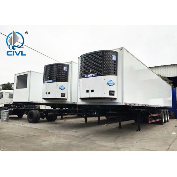 3 Axle Refrigerated Semi - Trailer 13-15m Long Refrigerator Semi Trailer 24000kg Cooler Trailer