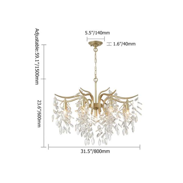 Salon moderne Crystal Pendant Light Hotel Luxury Crystal Chandelier