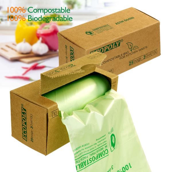 100% Biodegradable Compostable Grocery Shopping bag T-Shirt Bag for Take Out, shopping bag compostable bag made from cor