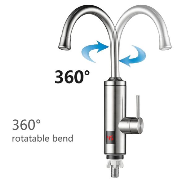 Single Handle Instant Electric Heating Faucet LED Digital Temperature Display