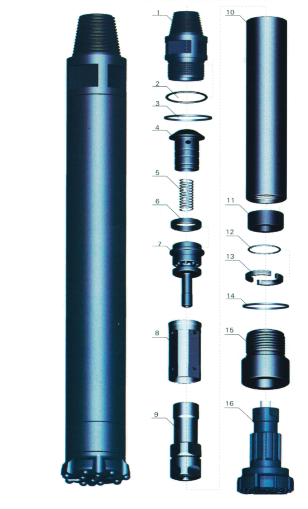 Высокое  DTH copco атласа bulroc воздушного давления бьет молотком вниз с   молотка отверстия