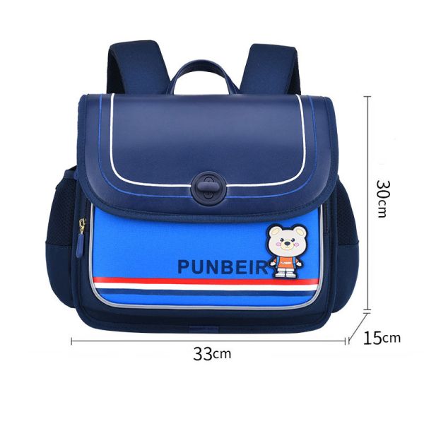 Cartoon Bear Leather School Backpacks Horizontal Orthopedic Large Capacity
